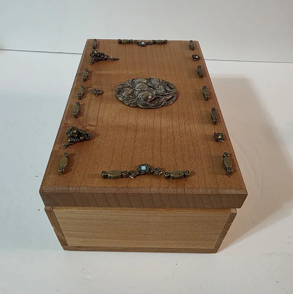 Upcycled Wooden Jewelry Trinket Box